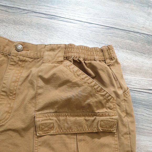 Cabelas Mens Cargo Shorts Earth Brown Canvas Wash Outdoor Camping Casual Work - Picture 4 of 11